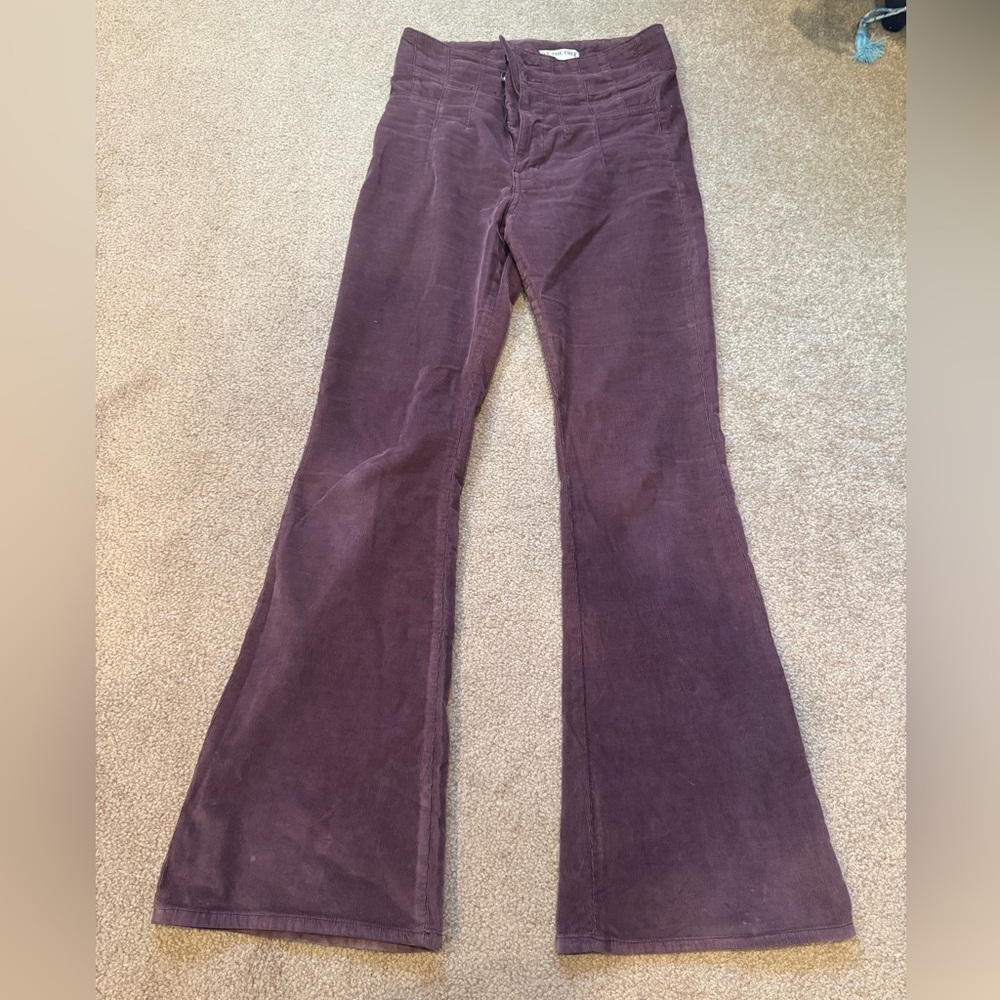 We the Free plum high rise Corduroy Flares